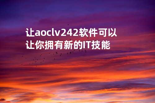 让aoclv242软件可以让你拥有新的IT技能