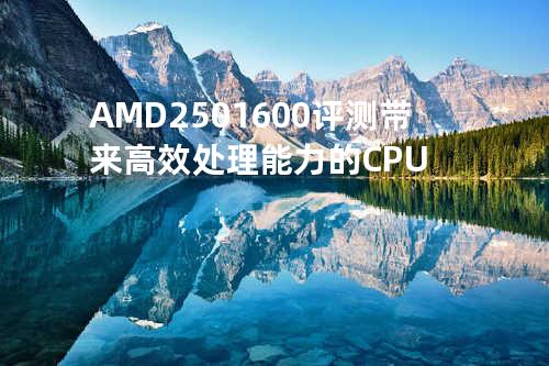 AMD250 1600评测 - 带来高效处理能力的CPU
